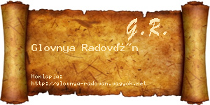Glovnya Radován névjegykártya